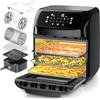 Arendo - Friggitrice ad aria calda da 12 litri - Mini forno multifunzione - Air Fryer friggitrice rotante - Kebab - Pizza - pollo - 9 Programmi - Senza BPA