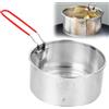 WIYETY Cestello per patatine fritte in acciaio inox, cestino per friggitrice, con manico lungo, cestello per friggere, mestolo, skimmer per pentola, rotondo, per alimenti, scolapasta cucina e filtro