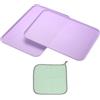 PATIKIL 38x27cm Vassoio Plastica, 2Pz Piatti Rettangolari Vassoi da Portata Decorativo Vassoio con Panno Riutilizzabili Alimenti Grano per Dessert Frutta Torte,Viola
