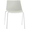 MDF Italia - Sedia impilabile Aiku - Grigio - Acciaio verniciato - Designer Jean-Marie Massaud