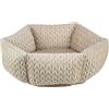 TRIXIE Cuccia rotonda Livia Ø 50 cm in sabbia - Cuccia per cani rotonda con rivestimento in velluto morbido per cani di piccola taglia, cuscino integrato saldamente fondo antiscivolo, morbido e
