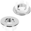 KASLCWA 2 Coperchi Troppo Pieno per Lavandino, Anelli Vuoti in Rame Argento, per Bagno e Cucina, Ø Esterno 30mm, Altezza 10mm, Foro 22-24mm, Ricambio Facile