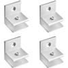 TopHomer 4 morsetti per staffe per pannello in vetro, clip in vetro argento a forma di F, regolabili da 8 a 10 mm, supporto per mensola in vetro per camera da letto, bagno e cucina