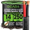 GearIT Cavo per altoparlanti esterni OFC 2 x 2,5 mm≤ (76,2 metri, nero), rame privo di ossigeno, cavo audio Hi-Fi per interramento diretto a terra/a parete/CL3 CL2 nominale/2 conduttori - 14 AWG AWG,