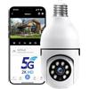 BSLVWG Telecamera a lampadina di sicurezza, telecamere wireless 1080P 2,4GHz WiFi, telecamera a lampadina a vista 360 gradi con rilevamento del movimento, tracciamento automatico, visione notturna con