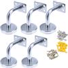 Fengxunzmm 5PCS Staffa per Corrimano, Staffa per Corrimano in Acciaio Inossidabile Supporti a Parete per Corrimano, Utilizzati per Corrimano Scale per Scale interne ed Esterne per Bracciolo piatto (Argento)
