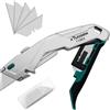 Dachiy Confezione da 2 Taglierino Professionale, Cutter Retrattile In Acciaio Inox, Coltello Multiuso (Coltelli multiuso)