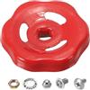 PATIKIL Maniglia per Rubinetto Esterno Foro Asta Quadrata 6x6mm, Maniglia Rotonda in Ghisa Fuso per Sostituzione Maniglia Rubinetto Acqua con Viti Spacer, Rosso