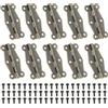 PATIKIL Piccole Cerniere Vintage 2 Pollici, 10pz 90 Gradi Hardware per Portagioie con Cerniere Decorative a Farfalla con Vite per Armadi in Legno Cassetti Falegnameria, Marrone