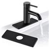 UFURMATE Coperchio per rubinetto in acciaio inox - Piastra per ponte a foro singolo per cucina e bagno (16 x 6,5 cm)