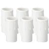 PATIKIL 1.75 Pollici Di Altezza Copri Candele Manicotti 6Pcs Plastica E12 Presa Lampadario Manicotti Copri Presa Goccia Candele Copri Base Lampadina Per Lampade Cristallo Candele Bianco