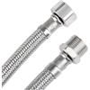 Svalor 2 Pezzi Tubo Flessibile 1/2 Pollice, Tubo Corazzato 1/2, Dado Passante e Filettatura Esterna, Tubo di Collegamento con Trama Intrecciata in Acciaio Inox, Tubo di Raccordo per Rubinetto, Valvola ad
