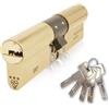 IRONWORX® Spectre Ottone 35mm (Interno) / 35mm (Esterno) (70mm) Serratura a Cilindro Euro Doppio a 3 Stelle di Massima Sicurezza Approvato dalla Polizia TS007 BSI (Chiave su Entrambi i Lati), Include