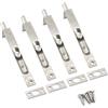 Zerniple Chiavistello a scomparsa in acciaio inox da 10,2 cm, con viti, colore argento (4 pezzi)