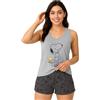 United Labels The Peanuts Snoopy Pigiama Donna - On Our Way Set Canotta Top con Pantaloni Grigio, grigio., M