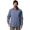 Columbia Cornell Woods Camicia a Maniche Lunghe in Flanella da Uomo, Motivo Dark Mountain Quad Check, M, Marrone Scuro