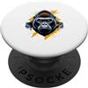 Timowo Studio Ritratto di gorilla con elementi geometrici PopSockets PopGrip Adesivo