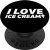 Ice Cream Party & Gelato Gifts Abito da festa I Love Ice Cream per gelato alla vaniglia Soft Serve PopSockets PopGrip Adesivo