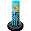 ALCATEL E160 - Telefono Fisso Cordless DECT - Design Compatto - Grande Display Retroilluminato - Funzione Blocco Chiamate Indesiderate - 3 Memorie Dirette - Blu