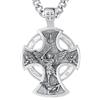CELESTIA Ciondolo San Michele Arcangelo Collana di San Michele Arcangelo con Croce Argento 925 Crocifisso Collana Uomo Gioielli Cattolico Cristiano Regalos Papa Marito Festa del Papà