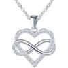 CONILOK Collana Cuore Infinito Donna con Zirconia Cubica,Argento 925 Gioielli Collana con Ciondolo Amore Unico e Moda,Collana di Amore Eterno per Ragazza Argento,Regali per Lei Fidanzata Mamma Moglie