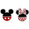 Disney Orecchini a lobo in argento Sterling con Topolino e Minnie, colore nero e rosso, Argento sterling