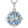 CELESTIA Collana Richiamo Angeli Gravidanza, Ciondolo Chiama Angeli Gravidanza Rame Placcato Argento Albero della Vita Regalo per Futura Mamma-76cm e 114 cm Lungo