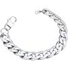 ChainsPro Bracciale Uomo in Acciaio Inossidabile, 13MM Bracciale Uomo Argento Lunga 21cm, Bracciale Cubano Uomo a Miami, Bracciale Ragazzo Maschio Hiphop, Idee Regalo