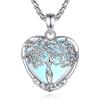 CELESTIA Pietra di Luna Ciondolo Cuore Collana Albero della Vita con Cristallo Catena 55CM, Gioielli Festa della Mamma, Regali per Mamma, Nonna, Moglie, Amica, Compleanno