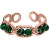 Purelei Anello Green Harmony con perle di pietra verde - Anello regolabile in acciaio inossidabile, resistente all'acqua, anello statement moderno, taglia 50-56, oro, argento o oro rosa