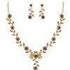 Clearine Set di Gioielli per Il Matrimonio da Donna Foglia Cluster Fiore Cristalli Ciondolo Collana Orecchini Pendenti per Sposa Champagne Oro-Fondo