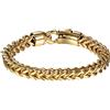 OIDEA Bracciale Braccialetto Uomo Bracciale Catena Acciaio Inox lucidato Oro