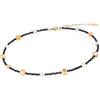 GAVU Collana Fine da Donna con Perline Quadrate di Citrino e Cristalli di Pinello Nero, Collana Satellite da Donna con Cristalli Gialli e Neri