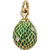 Quiges Donna Stile Fabergé Uovo Russo Ciondolo con Rete Motivo Smalto Verde Dorato Classico Medaglione con Zircone Cubico