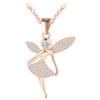 MOOFUN Collana con ciondolo a forma di angelo, da ragazza, in argento 925, con zircone, bella ed elegante, per figlia, fidanzata, moglie, mamma, ballerina, donna, gioiello per compleanni, San