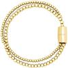 Breil, Collezione Magnetica System, Bracciale Donna Small Petite Bulle Dorè in Acciaio Lucido Effetto Specchio, Pratica Chiusura con Magnete, Misura 19,5 Cm, Idea Regalo Donna