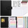 SKYDUE Money Binder, Challenge Del Risparmio, A6 Raccoglitore Documenti Con Buste Cerniera Trasparenti, Agenda Risparmio Soldi, Budget Planner Raccoglitore Di Bilancio(Nero)