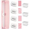 Msiud Taglierina per Carta 4 in 1, Tagliacarte Multifunzione con Strumento di Scanalatura Lame Intercambiabili Righello Integrato Protezione Lama per Scrapbooking Ufficio Casa Scuola