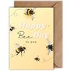 WBdesignz Biglietto di auguri di compleanno con busta, Happy Bee Day To You, biglietto di auguri di compleanno (DIN A6)