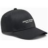 Armani Exchange Berretto da Baseball, con Visiera Curva Milano-New York, Nero, TU, Nero, Taglia Unica