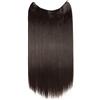 SEGO Capelli Extension con Filo Invisibile Hair Sintetici Lisci Fascia Unica Wire Extensions No Clip 60cm 120g Castano Scuro