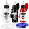 SHOPPGO Inchiostro Tatuaggi Rosso/Bianco/Nero, Dynamic Tattoo Ink Set