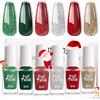 Clawrex Smalto a base d'acqua, 6 colori, smalto per unghie a base d'acqua, ad asciugatura rapida, atossico, senza lampada UV, kit gel per unghie (verde)
