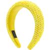 LEEMASING Cerchietto per capelli alla moda barocco con strass, ampio, per ragazze, matrimonio, compleanno, San Valentino, festa (giallo)