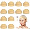 Dreamlover Cuffia per Parrucca, Calza per Parrucca per Donne, Beige, 12 Pz | Nylon Morbido e Traspirante, Adatto a Diverse Circonferenze della Testa, Ottimo per Cosplay e Uso Quotidiano