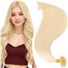 Elailite Extension Capelli Veri Cheratina #613 Biondo Chiaro, 50 Ciocche 40g Remy Human Hair Indiani, 35cm Pre-bonded Keratina Hair