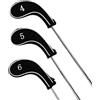 LONGRIDGE 4-Sw+Gw Long Neck Neoprene Golf Iron Covers Set - Argento/Nero