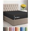 CGK Unlimited Lenzuolo con Angoli 90x190 - Microfibra Tasca 30cm (12) - Nero | Spazzolata, Morbida, Antipiega, Senza Stiratura, Traspirante, Anallergico, Elastico Perimetrale, Poliestere, OEKO-TEX