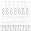 AMANDELIZABE 52 pezzi di anelli per tende in metallo, anelli per tende, anelli per tende sospese e 52 pezzi di ganci per tende in plastica per finestre, porte e tende doccia, diametro interno 30 mm