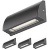 ledscom.de Applique a 4 LED/luce per scale SEGIN per esterni, IP54, a profilo piatto, downlight, antracite opaco, squadrata, 3,8 W, 265 lm, bianco caldo